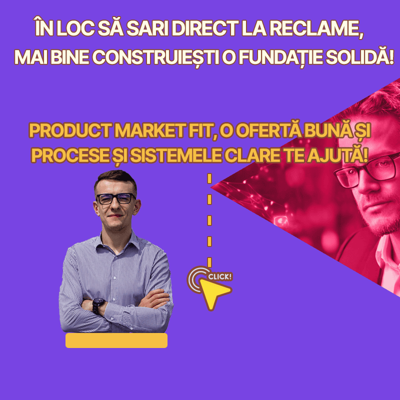 Un baiat cu ochelari iti explica de ce in servicii marketing conteaza cel mai mult sa ai o fundatie solida. De abia mai apoi treci la activarea reclamelor.